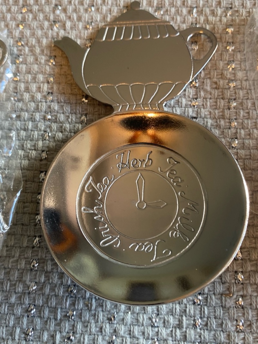 Silver Toned Stainless Steel Teapot Herbal Tea Infuser Spoon - Silver